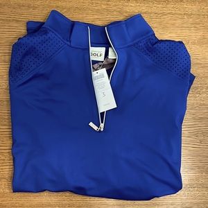 COPY - Chico’s Women’s Large Royal Blue Short Sleeve Mesh Yoke Zip Front Golf S…